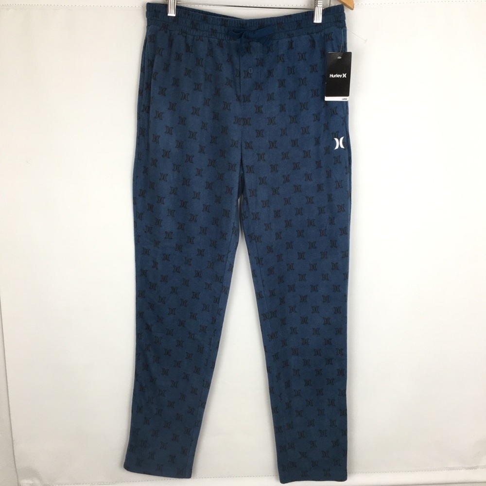 Hurley Fleece Pajama Pants NEW Blue Men’s Size Large